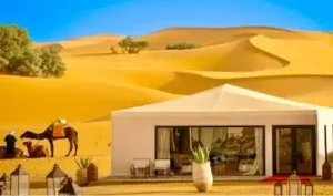 Luxury private desert camp in Erg Chebbi. Source: Travel Exploration Morocco