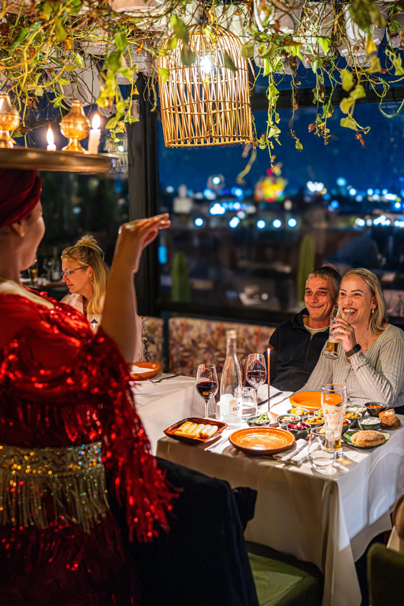 Best restaurant in Marrakech with rooftop dining and traditional dancer